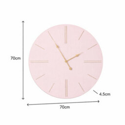 Melody Maison Large Pink Wooden Grain & Gold Detailed Wall Clock - 70Cm X 70Cm - thumbnail 6