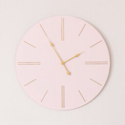 Melody Maison Large Pink Wooden Grain & Gold Detailed Wall Clock - 70Cm X 70Cm