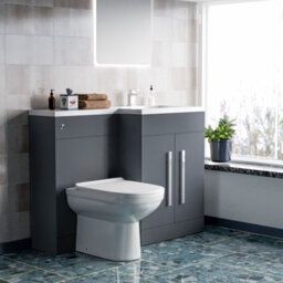 Nes Home 1100mm Right Hand Dark Matte Grey Basin Vanity Wc Unit & Toilet - thumbnail 4