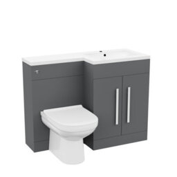 Nes Home 1100mm Right Hand Dark Matte Grey Basin Vanity Wc Unit & Toilet - thumbnail 5