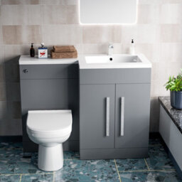 Nes Home 1100mm Right Hand Dark Matte Grey Basin Vanity Wc Unit & Toilet - thumbnail 2