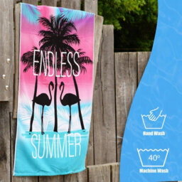 Geezy Beach Towel Microfibre Lightweight Flamingo Bath Towel Camping Travel Holiday - thumbnail 6