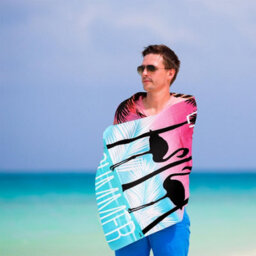 Geezy Beach Towel Microfibre Lightweight Flamingo Bath Towel Camping Travel Holiday - thumbnail 9