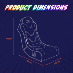 X Rocker Shadow Rgb 2.0 Audio Floor Rocker Gaming Chair With App-Controlled Lights - Black - thumbnail 7