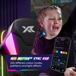 X Rocker Shadow Rgb 2.0 Audio Floor Rocker Gaming Chair With App-Controlled Lights - Black - thumbnail 6