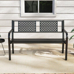 Gainoom 127Cm Black Garden Bench Outdoor Bench For 2-3-Persons - thumbnail 5