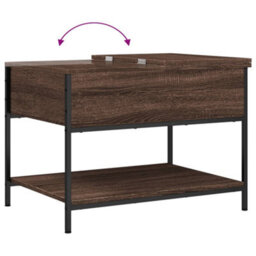 Berkfield Coffee Table Brown Oak 70X50X50 Cm Engineered Wood And Metal - thumbnail 8