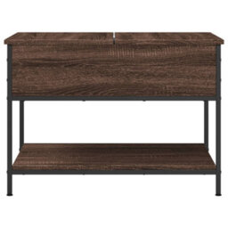 Berkfield Coffee Table Brown Oak 70X50X50 Cm Engineered Wood And Metal - thumbnail 5