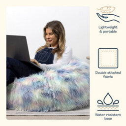 icon Unicorn Classic Faux Fur Bean Bag Chair - thumbnail 4