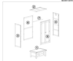 Seconique Windsor 2 Door 1 Drawer Wardrobe Pebble Grey With Oak Trim Part Assembled - thumbnail 4
