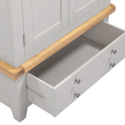 Seconique Windsor 2 Door 1 Drawer Wardrobe Pebble Grey With Oak Trim Part Assembled - thumbnail 8