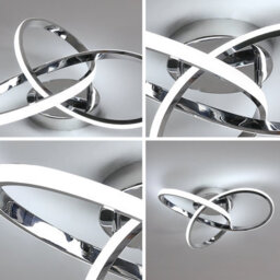 Pheashine Modern Chrome Ceiling Lights Led, 40Cm Silver Curved Ceiling Light For Hallway, Aisle, Entrance, Bedroom 6500K - thumbnail 3