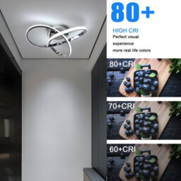 Pheashine Modern Chrome Ceiling Lights Led, 40Cm Silver Curved Ceiling Light For Hallway, Aisle, Entrance, Bedroom 6500K - thumbnail 4