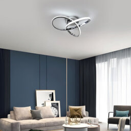Pheashine Modern Chrome Ceiling Lights Led, 40Cm Silver Curved Ceiling Light For Hallway, Aisle, Entrance, Bedroom 6500K - thumbnail 7