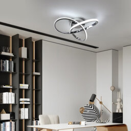 Pheashine Modern Chrome Ceiling Lights Led, 40Cm Silver Curved Ceiling Light For Hallway, Aisle, Entrance, Bedroom 6500K - thumbnail 5