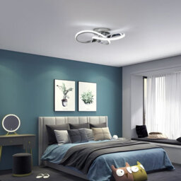 Pheashine Modern Chrome Ceiling Lights Led, 40Cm Silver Curved Ceiling Light For Hallway, Aisle, Entrance, Bedroom 6500K - thumbnail 6