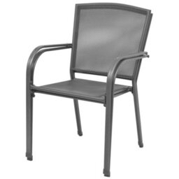 Berkfield Stackable Garden Chairs 2 Pcs Steel Grey - thumbnail 3