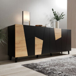 Etna Chest Of Drawers For Modern Interiors Black With Oak Craft - thumbnail 2