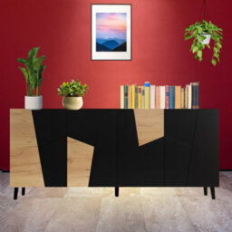 Etna Chest Of Drawers For Modern Interiors Black With Oak Craft