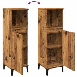 Berkfield Bathroom Cabinet Old Wood 30X30X100 Cm Engineered Wood - thumbnail 8