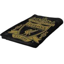 Liverpool Fc Fleece Crest Blanket Black/gold (One Size) - thumbnail 2