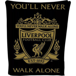 Liverpool Fc Fleece Crest Blanket Black/gold (One Size)