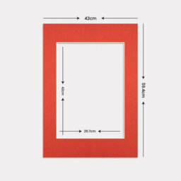 Ak Frames A2 Poppy Red Picture Mounts To Fit A3 Aperture Size - Mount Board Only (No Frame Included) - thumbnail 3