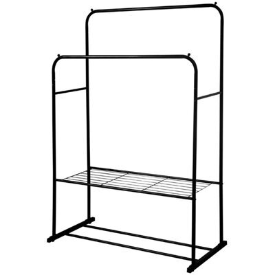 House Of Home Metal Clothes Rail With Shoe Rack 2 Tier Double Rail Wardrobe Replacement Clothes Storage & Organiser - image 1