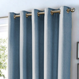 Fusion Sorbonne 100% Cotton Light Filtering Plain Dyed Light Blue Eyelet Curtains - thumbnail 2
