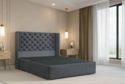 "Nexus Windsor Plush Divan, Steel, 54"" Winged Hb, No Drawers, Open Coil Mattress, Small Single" - thumbnail 3