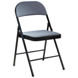 Wyld And Coco Novaseat 4-Piece Folding Chairs Set Dark Grey Metal Frame Padded Seating - thumbnail 4