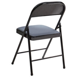 Wyld And Coco Novaseat 4-Piece Folding Chairs Set Dark Grey Metal Frame Padded Seating - thumbnail 5
