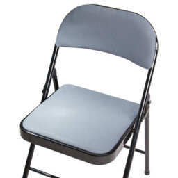 Wyld And Coco Novaseat 4-Piece Folding Chairs Set Dark Grey Metal Frame Padded Seating - thumbnail 8