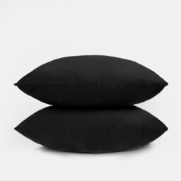 Ohs 2 X Matte Velvet Filled Cushion Covers Soft Zip, Black - 45 X 45Cm - thumbnail 3
