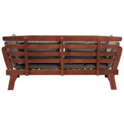 Beliani Garden Bench With Cushion Portici 210 Cm Eucalyptus Wood Dark Brown/ Taupe - thumbnail 8