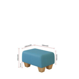 Lapis Blue Natural Wood Chunky Legs Faux Leather Small Footstool  Handmade Uk By Footstools Direct - thumbnail 2