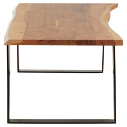 Orsina Acacia Wood And Looped Iron Base Coffee Table, Modern Scandinavian Coffee Table For Living Room, Wood Table - thumbnail 3