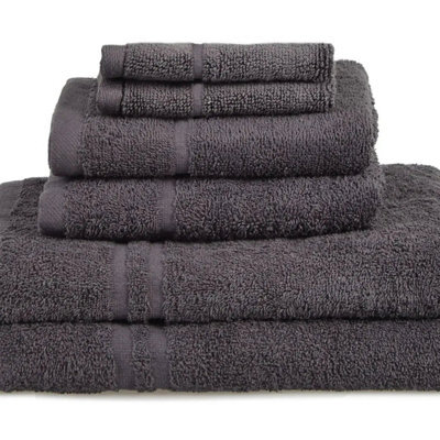 Essentials 6Pk Ribbon Tied Towel Bale - Charcoal