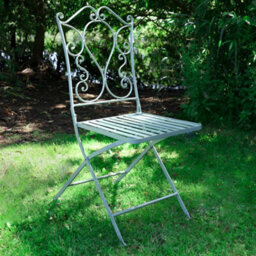 Dibor Vintage Green 3 Piece Outdoor Garden Furniture Dining Table And Chair Folding Bistro Set With Free Set Of 2 Grey Box Cushions - thumbnail 3