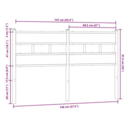 Berkfield Headboard Brown Oak 140 Cm Steel And Engineered Wood - thumbnail 6
