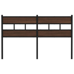 Berkfield Headboard Brown Oak 140 Cm Steel And Engineered Wood - thumbnail 3
