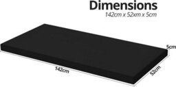 istyle mode 3 Seater Garden Bench Cushion Seatpad Indoor & Outdoor Use - Black - thumbnail 5