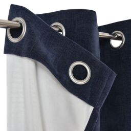 GoodHome Arntzen Navy Plain Woven Lined Eyelet Curtain (W)117Cm (L)137Cm, Pair - thumbnail 3