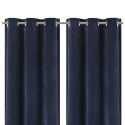 GoodHome Arntzen Navy Plain Woven Lined Eyelet Curtain (W)117Cm (L)137Cm, Pair - thumbnail 1