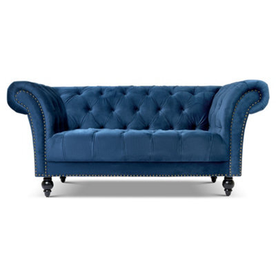Bravich Cambridge Chesterfield 2 Seater Sofa - Velvet Blue - image 1