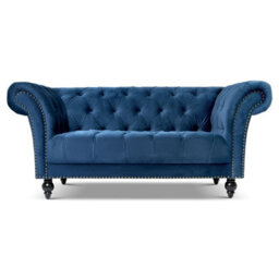 Bravich Cambridge Chesterfield 2 Seater Sofa - Velvet Blue - thumbnail 6