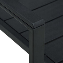 Berkfield Garden Chairs 2 Pcs Black Hdpe Wood Look - thumbnail 7