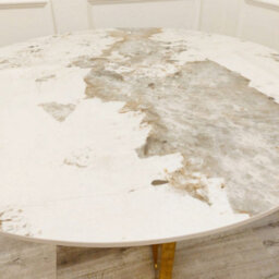 Stratus Interiors Lucien Gold 1.2 Round Dining Table With Sintered Stone Top - thumbnail 3