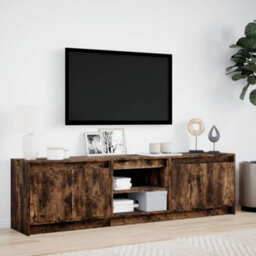 Berkfield Durable Tv Cabinet With Led Smoked Oak 180X34X50 Cm Engineered Wood - thumbnail 4