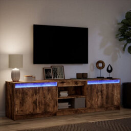 Berkfield Durable Tv Cabinet With Led Smoked Oak 180X34X50 Cm Engineered Wood - thumbnail 5